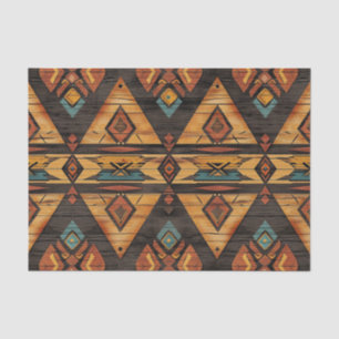 Aztec Faux wood tile pattern decoupage  Tissue Paper