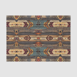 Aztec Faux wood tile pattern decoupage  Tissue Paper
