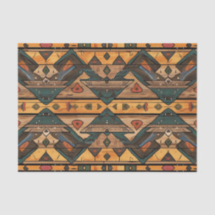 Aztec Faux wood tile pattern decoupage  Tissue Paper