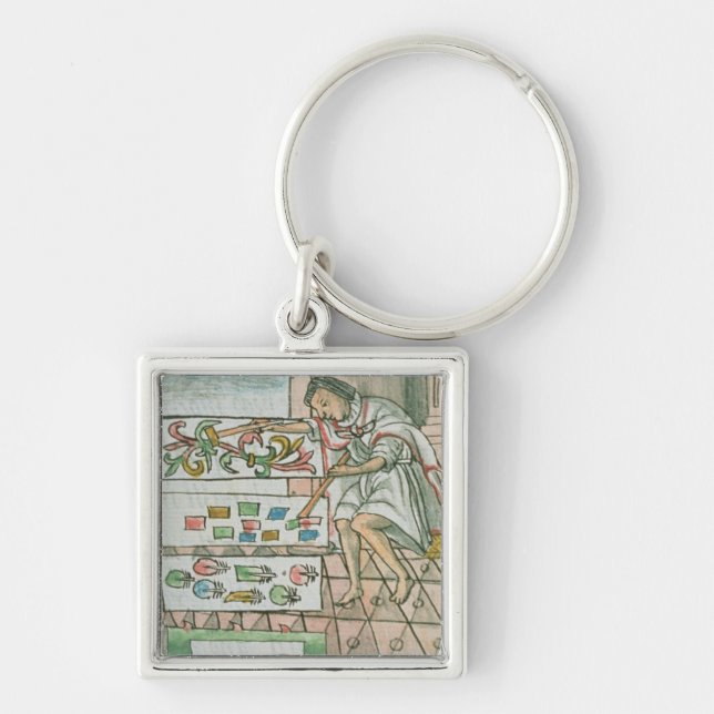 Aztec feather artisan key ring (Front)