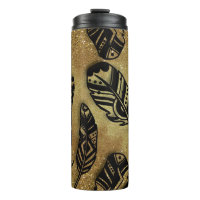 Aztec Feathers Glitter On Parchment 