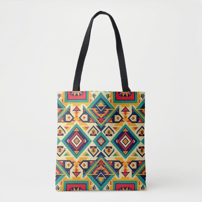 Aztec Geometric Art Tote Bag (Front)