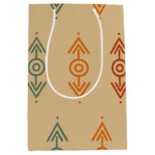 Aztec Geometric Blue And Orange Tribal Southwester Medium Gift Bag