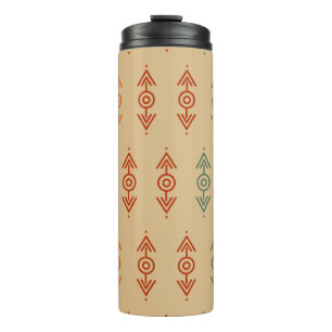 Aztec Geometric Blue And Orange Tribal Southwester Thermal Tumbler