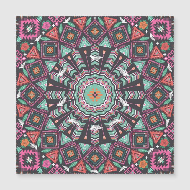 Aztec Geometric: Colourful Circle Pattern (Front)