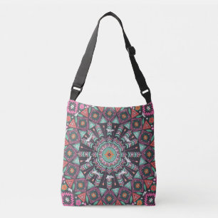 Aztec Geometric: Colourful Circle Pattern Crossbody Bag