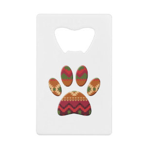 Aztec Geometric Pattern Art Dog Paw Print