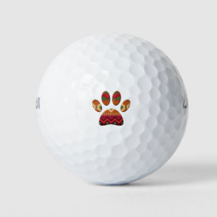 Aztec Geometric Pattern Art Dog Paw Print Golf Balls