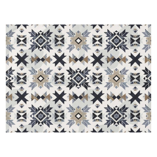  Aztec Geometric Pattern Tablecloth (Front (Horizontal))