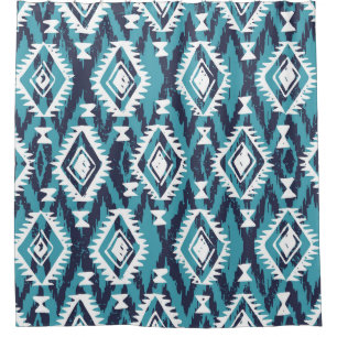 Aztec Geometric Tribal Navajo Print Shower Curtain