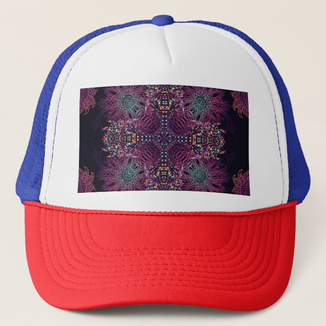 Aztec geometric, vintage seamless pattern. trucker hat (Front)