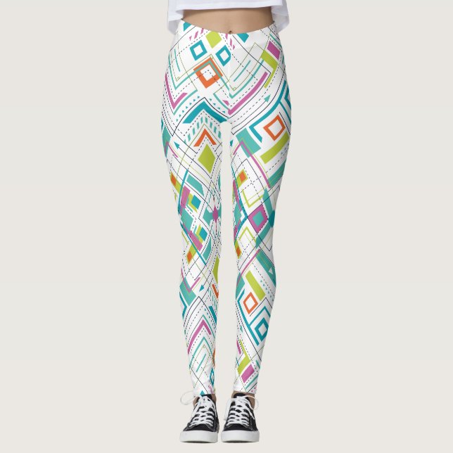 Aztec geometrical pattern leggings (Front)
