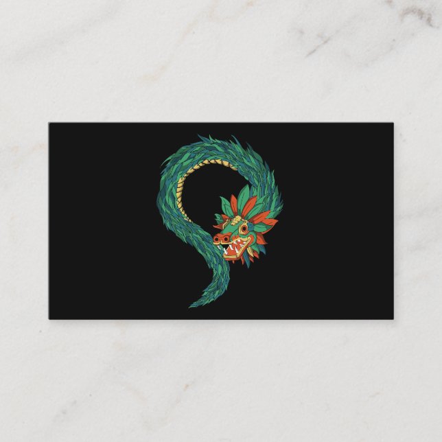 Aztec God Quetzalcoatl Snake Dragon Inca Maya Civi Business Card (Front)