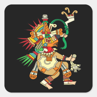 Aztec God Quetzalcoatl Square Sticker