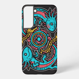 Aztec God Xolotl Fighting Jaguar Battle Tribal Art Samsung Galaxy Case