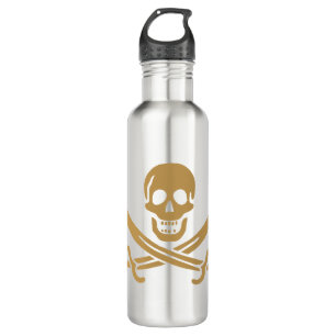 Aztec Gold Skull & Cutlass Pirate Calico Jack 710 Ml Water Bottle