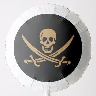 Aztec Gold Skull & Cutlass Pirate Calico Jack Balloon