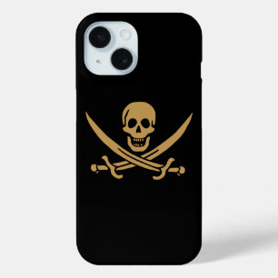 Aztec Gold Skull & Cutlass Pirate Calico Jack iPhone 15 Case