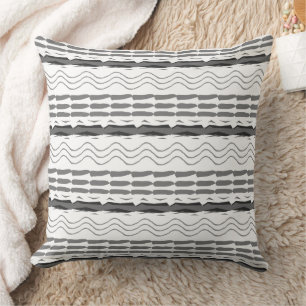 Aztec Grey Abstract Geometric Pattern Cushion