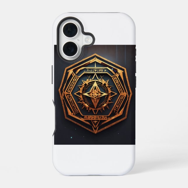 Aztec Hexagon iPhone 16 Case (Back)