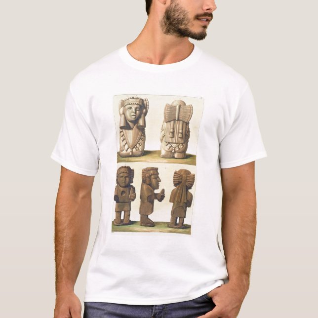 Aztec Idols, Mexico (colour lithograph) T-Shirt (Front)