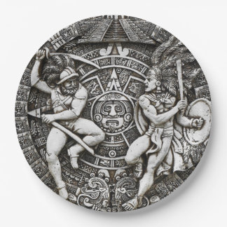Aztec Indians Decor Spanish Conquistadors Paper Plate