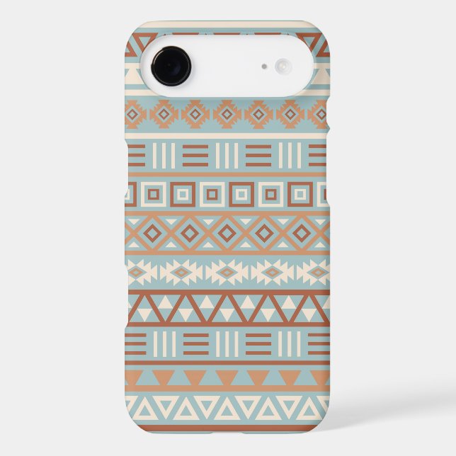 Aztec Influence Pattern Blue Cream Terracottas (Back)