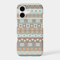 Aztec Influence Pattern Blue Cream Terracottas