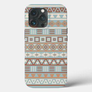 Aztec Influence Pattern Blue Cream Terracottas iPhone 13 Pro Case