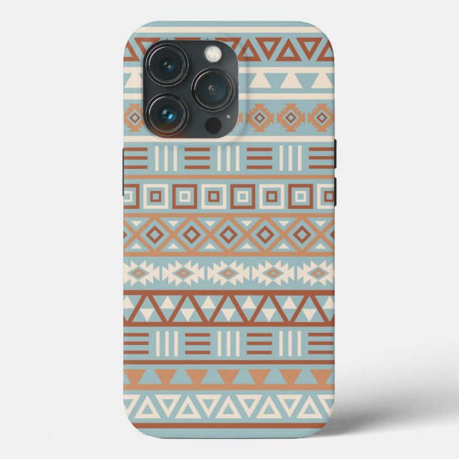 Aztec Influence Pattern Blue Cream Terracottas Case-Mate iPhone Case (Back)
