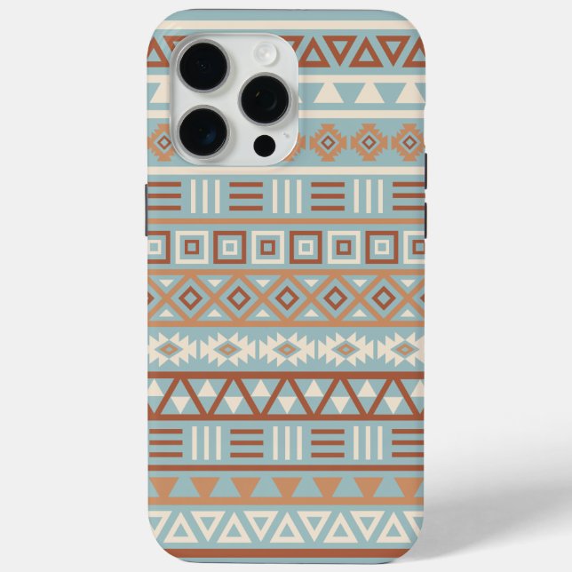 Aztec Influence Pattern Blue Cream Terracottas Case-Mate iPhone Case (Back)