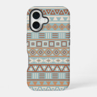 Aztec Influence Pattern Blue Cream Terracottas