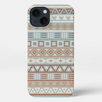 Aztec Influence Pattern Blue Cream Terracottas