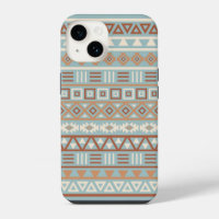Aztec Influence Pattern Blue Cream Terracottas