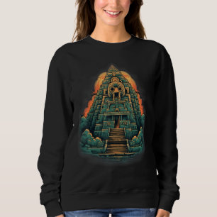 Aztec Inka Maya Mystic Jungle Temple Pyramid Graph Sweatshirt