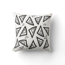 Aztec-Inspired Abstract Triangle Cushion