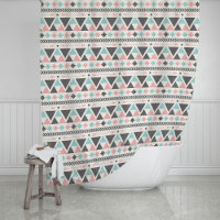 Aztec Inspired Coral and Mint Pattern