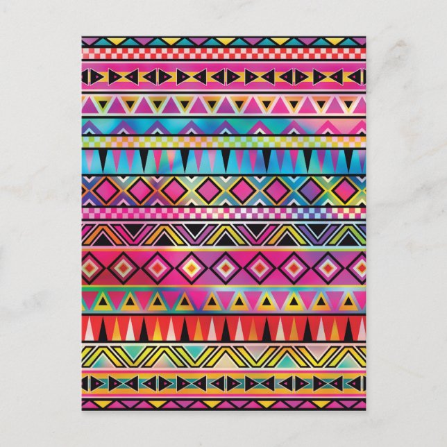Aztec inspired pattern postcard (Front)