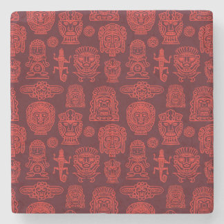 Aztec Inspired Pattern Stone Coaster
