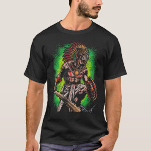 Aztec Jaguar Ancient Warrior Native Mexican Mythol T-Shirt