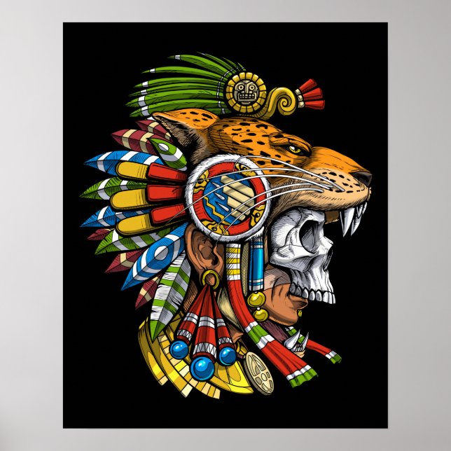 Aztec Jaguar Mask Poster (Front)