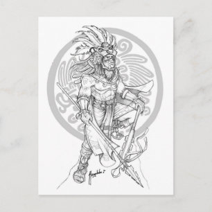Aztec Jaguar Warrior Postcard