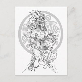 Aztec Jaguar Warrior Postcard