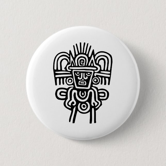 Aztec Man 6 Cm Round Badge (Front)