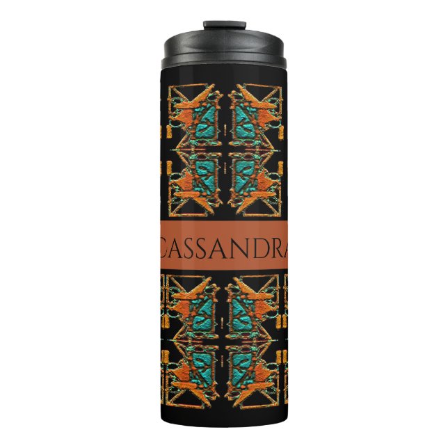Aztec Mandala Personalised  Thermal Tumbler (Front)