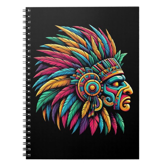 Aztec Mayan Warrior Profile Notebook (Front)