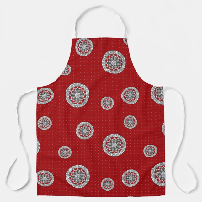 Aztec Meets Alien All-Over Print Apron (Front)