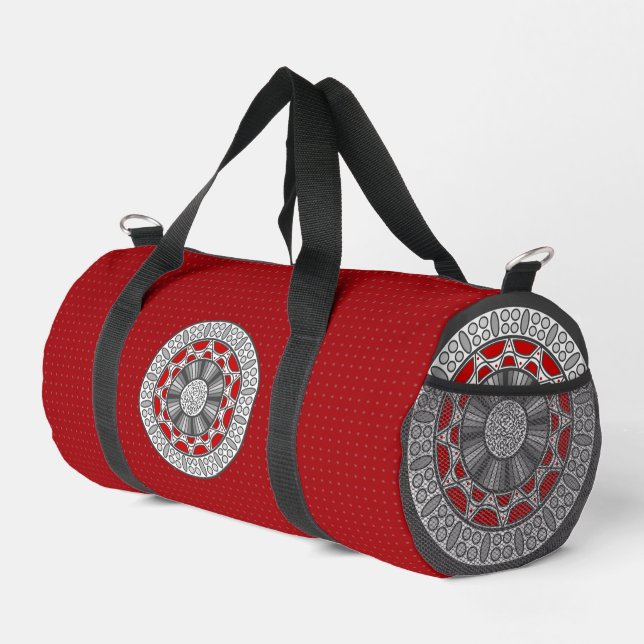Aztec Meets Alien Duffle Bag (Right Corner)