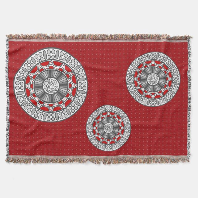 Aztec Meets Alien Throw Blanket (Front)