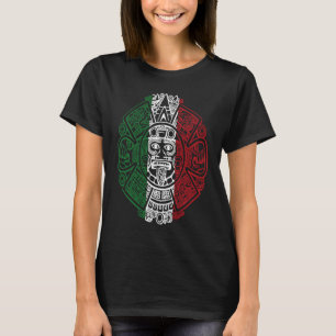 Aztec Mexican Flag Calendar Chicano T-Shirt